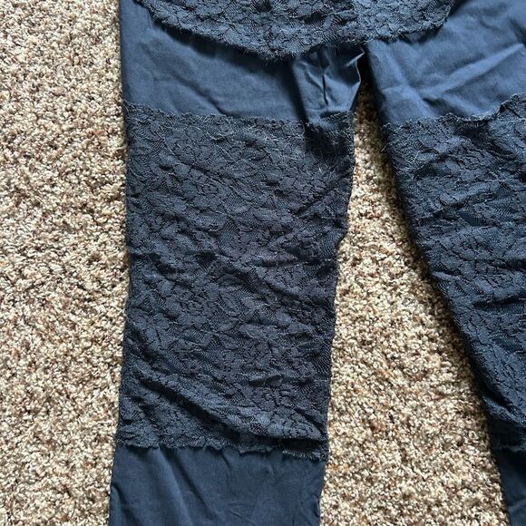 Women’s Dark Blue Boho Yoga Lace Detail Cotton Pants Leggings Size Small - Picture 8 of 12